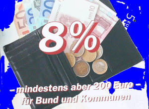 Acht Prozent mehr - Logo