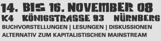 13. Linke Literaturmesse in N&uuml;rnberg vom 14.11. bis 16.11.2008